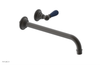JAMESTOWN Single Handle Wall Lavatory Set - 12" Spout with "Navy Blue" Accents 165-16-12