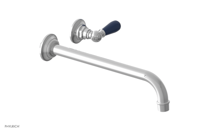 JAMESTOWN Single Handle Wall Lavatory Set - 12" Spout with "Navy Blue" Accents 165-16-12