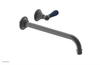 JAMESTOWN Single Handle Wall Lavatory Set - 12" Spout with "Navy Blue" Accents 165-16-12