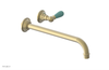 JAMESTOWN Single Handle Wall Lavatory Set - 12" Spout with "Turqoise" Accents 165-16-12
