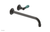 JAMESTOWN Single Handle Wall Lavatory Set - 12" Spout with "Turqoise" Accents 165-16-12