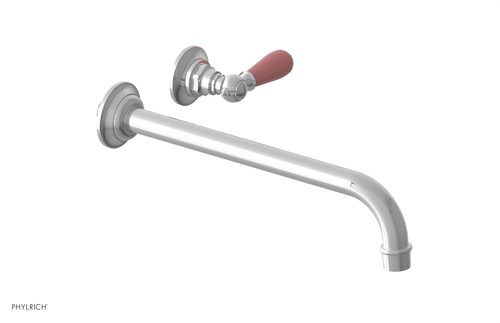 JAMESTOWN Single Handle Wall Lavatory Set - 12" Spout with "Pink" Accents 165-16-12