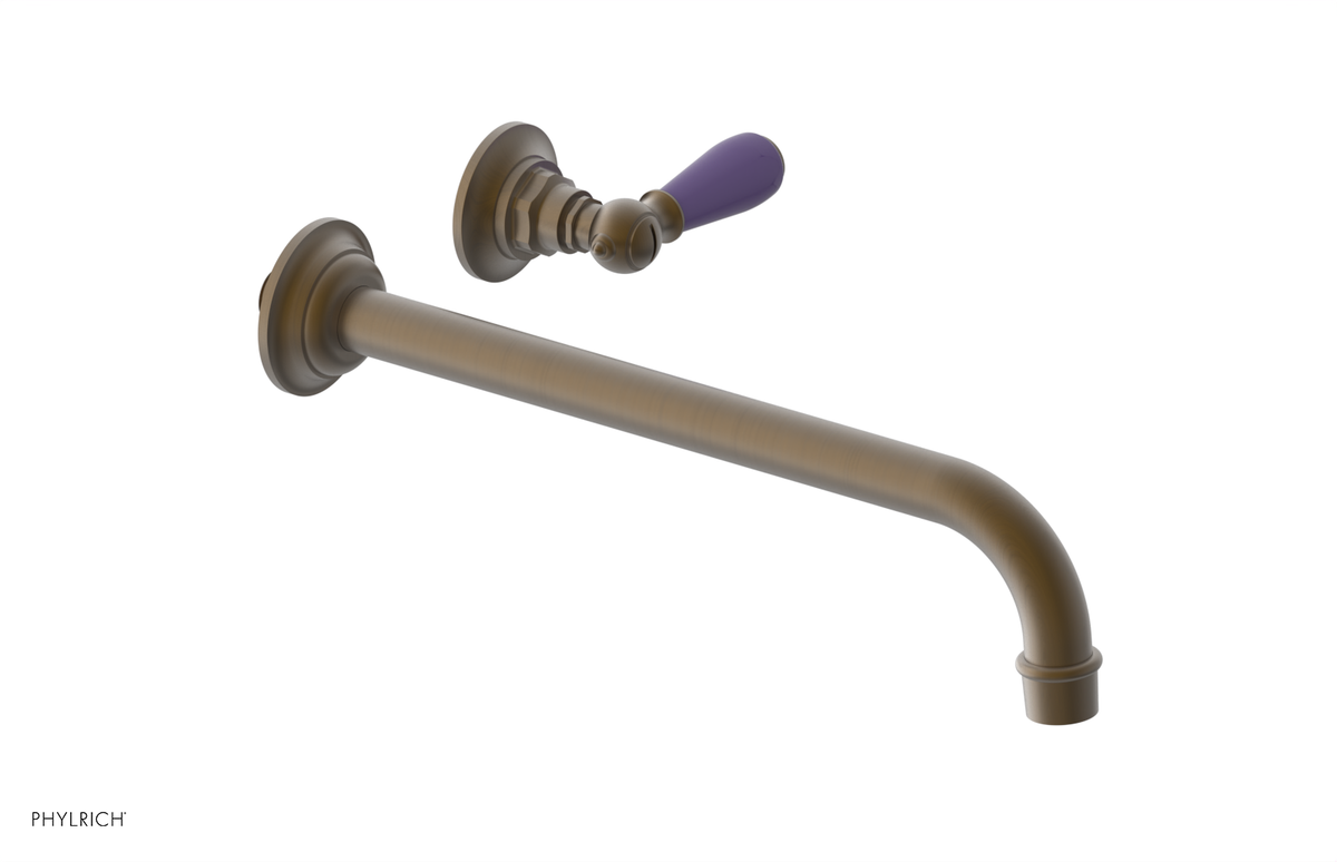 JAMESTOWN Single Handle Wall Lavatory Set - 12" Spout with "Purple" Accents 165-16-12
