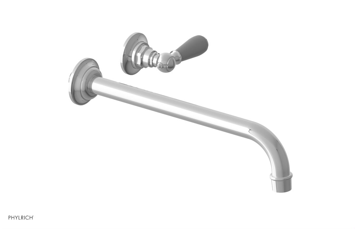 JAMESTOWN Single Handle Wall Lavatory Set - 12" Spout with "Grey" Accents 165-16-12