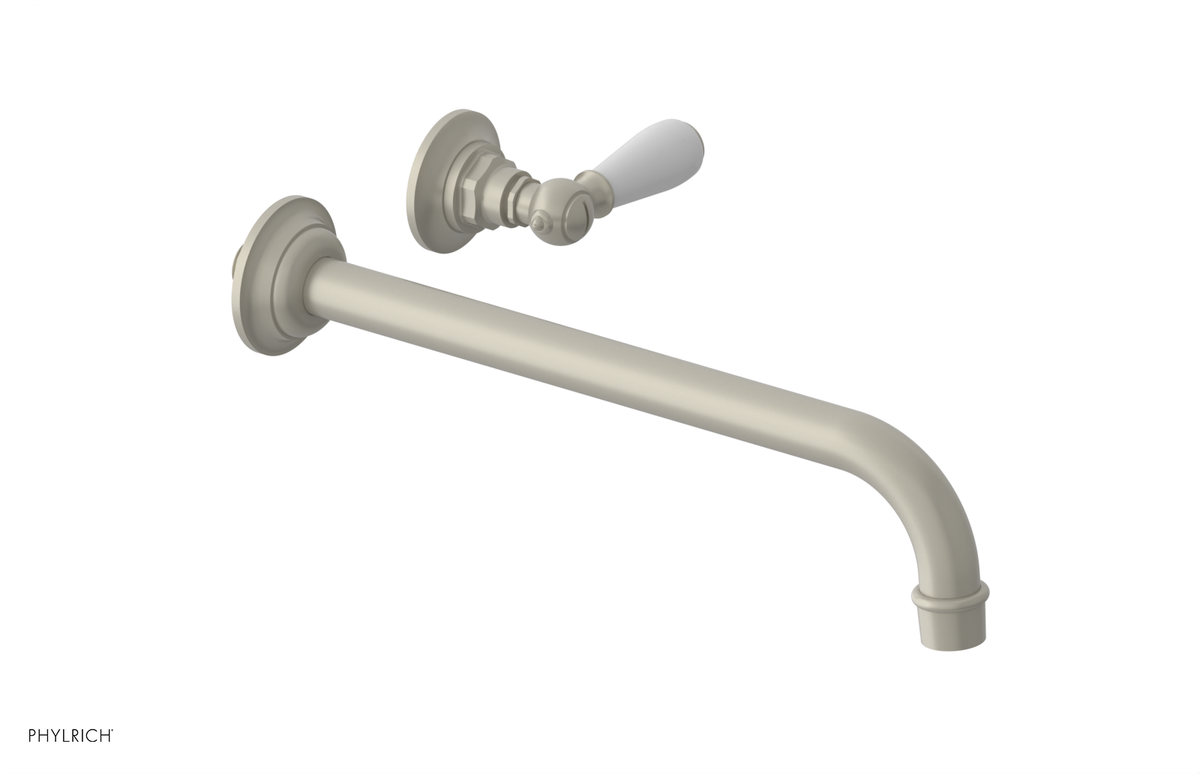 JAMESTOWN Single Handle Wall Lavatory Set - 12" Spout with "White" Accents 165-16-12