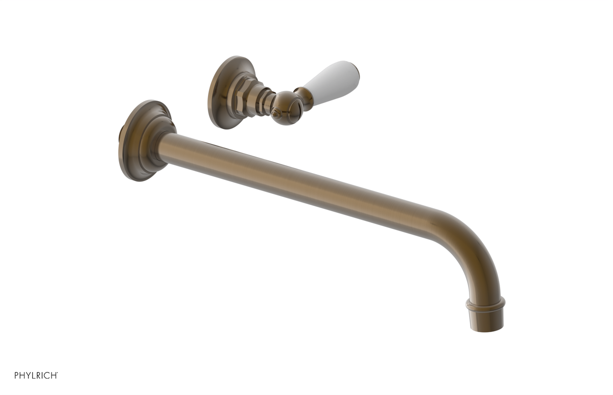 JAMESTOWN Single Handle Wall Lavatory Set - 12" Spout with "White" Accents 165-16-12