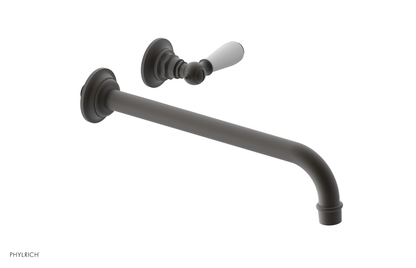 JAMESTOWN Single Handle Wall Lavatory Set - 12" Spout with "White" Accents 165-16-12
