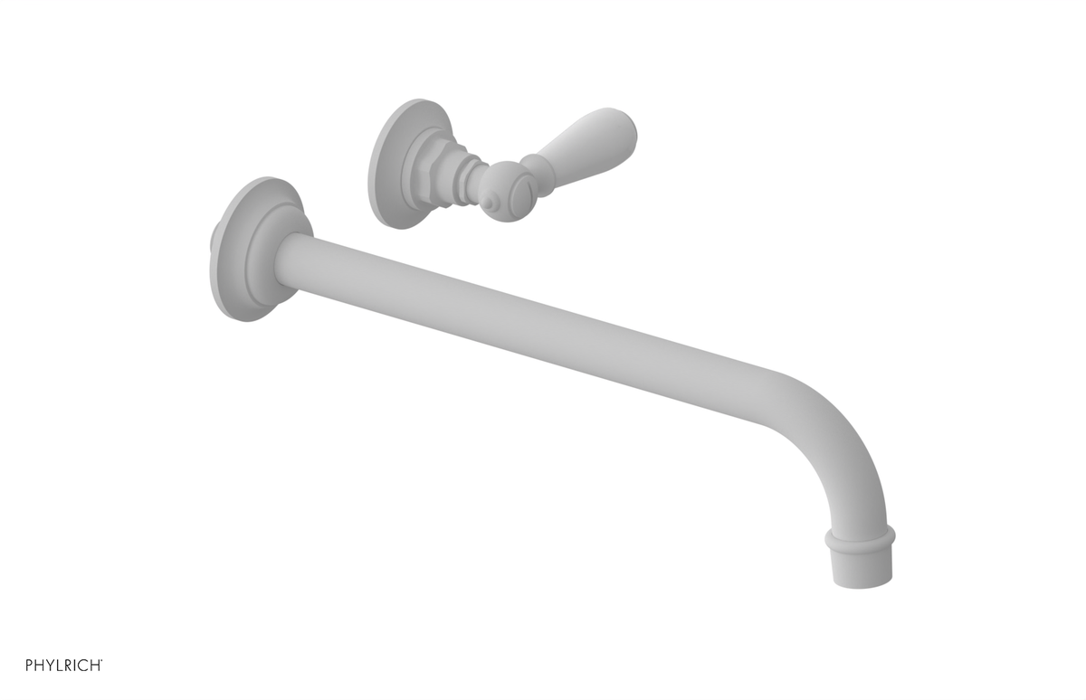 JAMESTOWN Single Handle Wall Lavatory Set - 12" Spout with "White" Accents 165-16-12