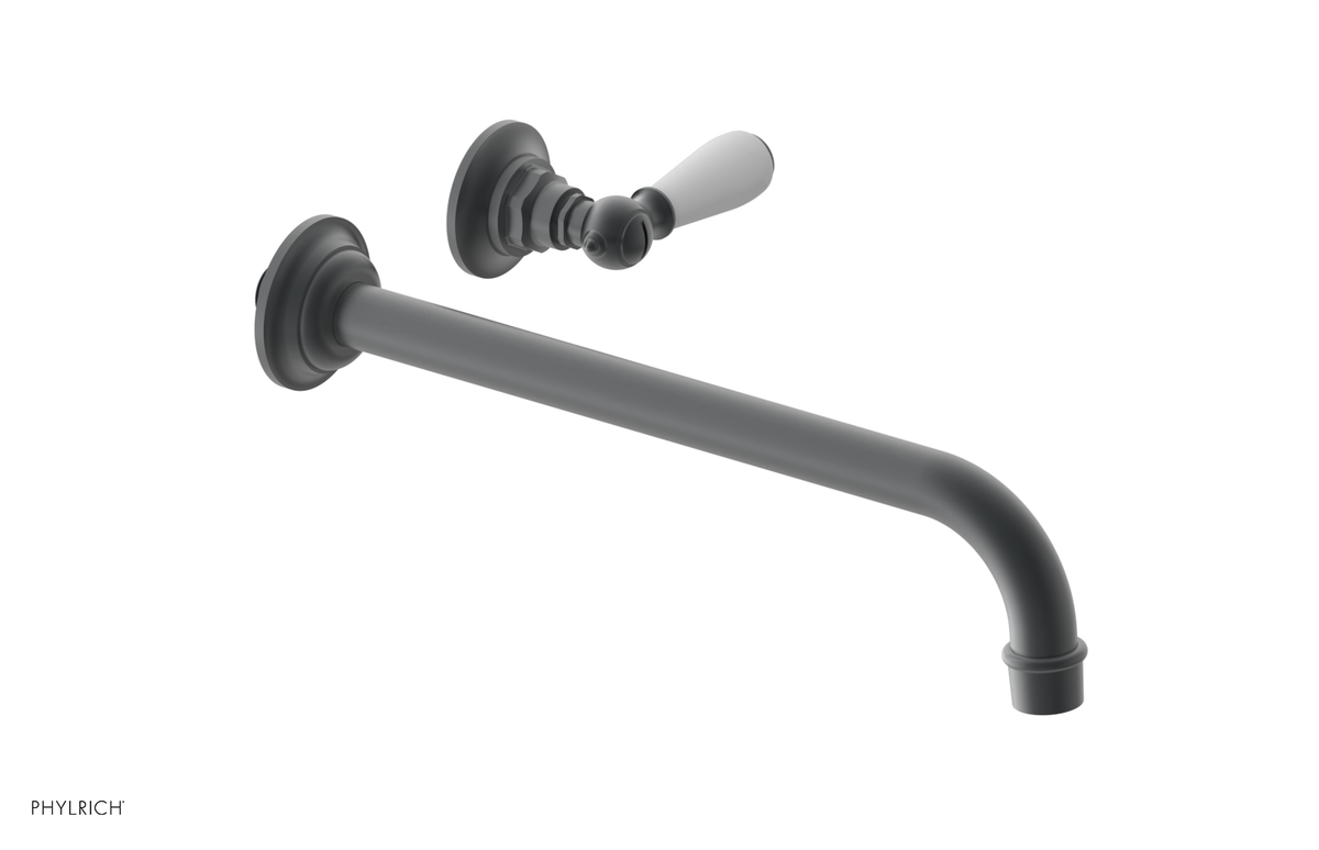 JAMESTOWN Single Handle Wall Lavatory Set - 12" Spout with "White" Accents 165-16-12