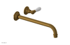 JAMESTOWN Single Handle Wall Lavatory Set - 12" Spout with "White" Accents 165-16-12