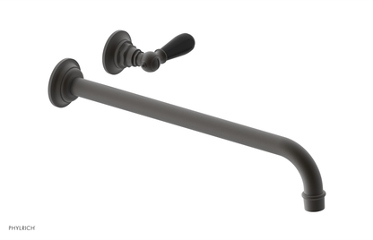 JAMESTOWN Single Handle Wall Lavatory Set - 14" Spout with "Black" Accents 165-16-14