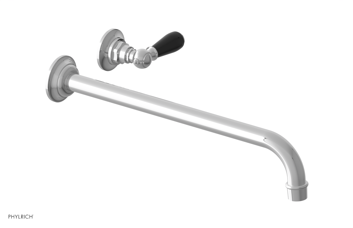 JAMESTOWN Single Handle Wall Lavatory Set - 14" Spout with "Black" Accents 165-16-14