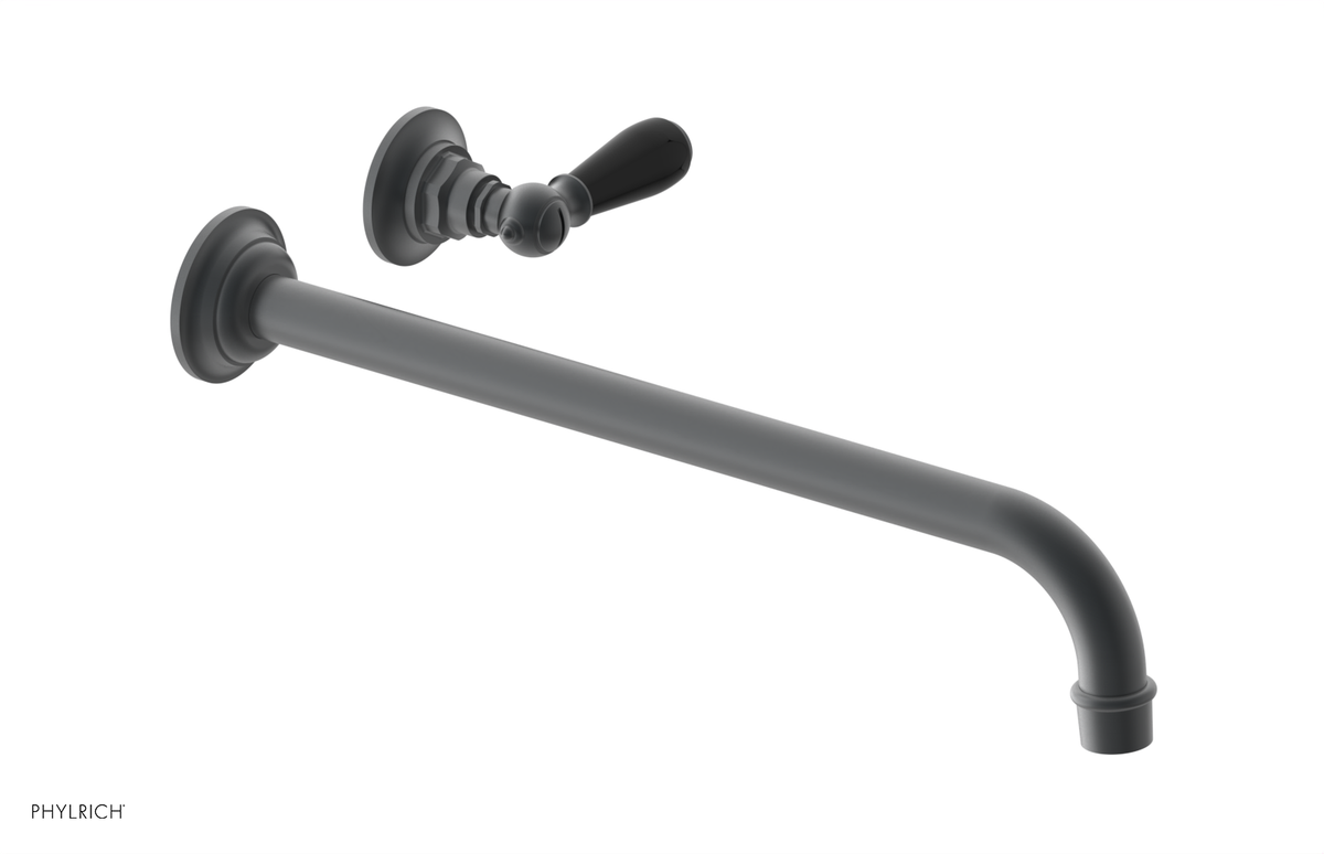 JAMESTOWN Single Handle Wall Lavatory Set - 14" Spout with "Black" Accents 165-16-14