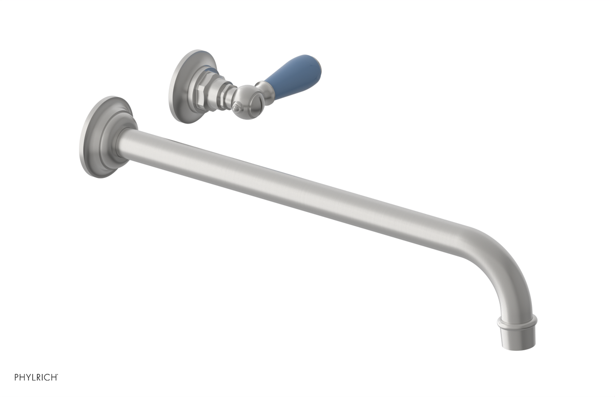 JAMESTOWN Single Handle Wall Lavatory Set - 14" Spout with "Light blue" Accents 165-16-14