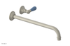 JAMESTOWN Single Handle Wall Lavatory Set - 14" Spout with "Light blue" Accents 165-16-14