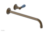 JAMESTOWN Single Handle Wall Lavatory Set - 14" Spout with "Light blue" Accents 165-16-14