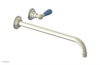 JAMESTOWN Single Handle Wall Lavatory Set - 14" Spout with "Light blue" Accents 165-16-14