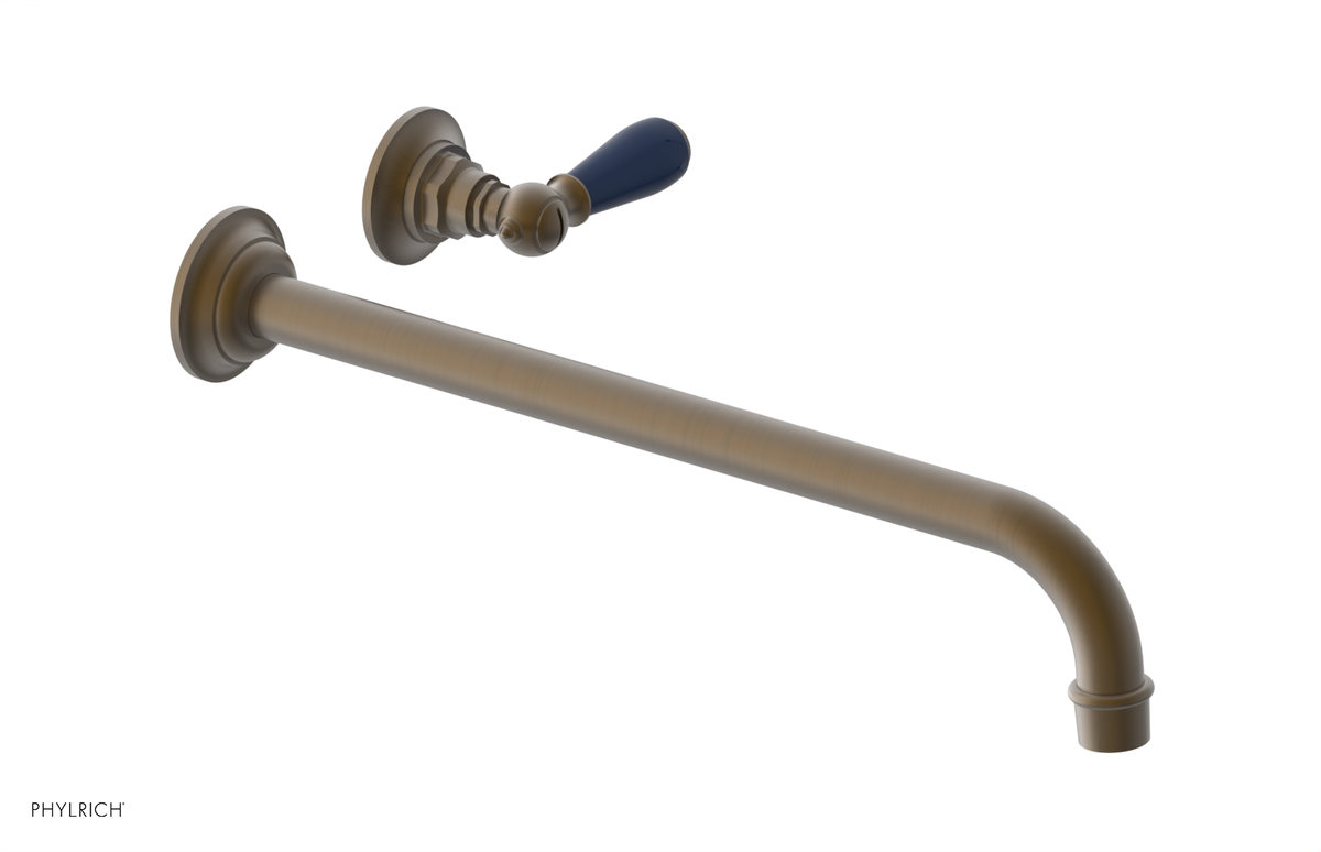 JAMESTOWN Single Handle Wall Lavatory Set - 14" Spout with "Navy Blue" Accents 165-16-14