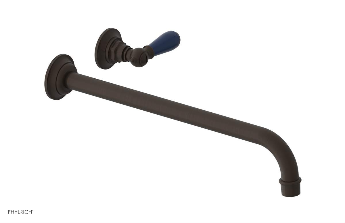JAMESTOWN Single Handle Wall Lavatory Set - 14" Spout with "Navy Blue" Accents 165-16-14