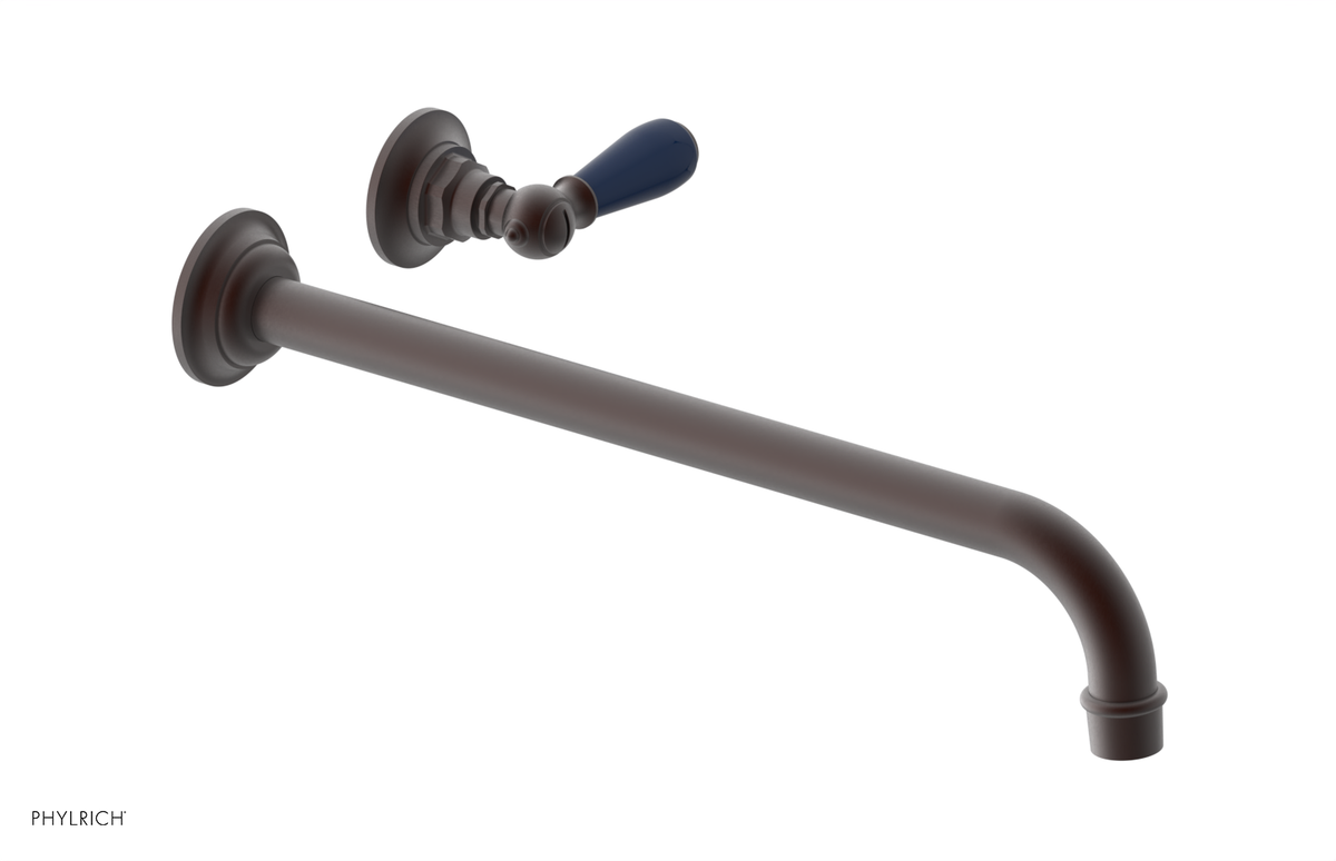 JAMESTOWN Single Handle Wall Lavatory Set - 14" Spout with "Navy Blue" Accents 165-16-14