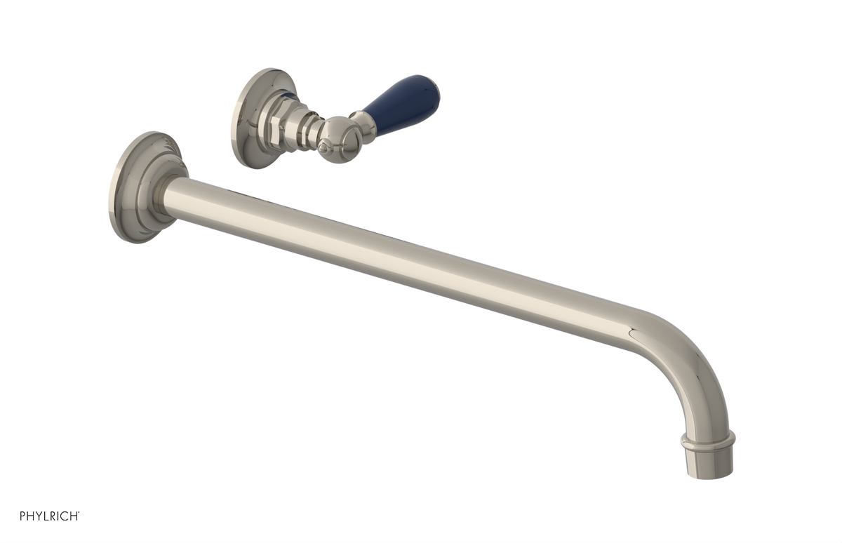 JAMESTOWN Single Handle Wall Lavatory Set - 14" Spout with "Navy Blue" Accents 165-16-14