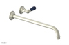 JAMESTOWN Single Handle Wall Lavatory Set - 14" Spout with "Navy Blue" Accents 165-16-14