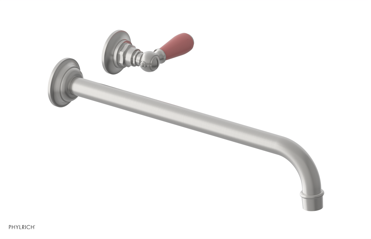 JAMESTOWN Single Handle Wall Lavatory Set - 14" Spout with "Pink" Accents 165-16-14