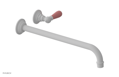 JAMESTOWN Single Handle Wall Lavatory Set - 14" Spout with "Pink" Accents 165-16-14