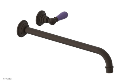 JAMESTOWN Single Handle Wall Lavatory Set - 14" Spout with "Purple" Accents 165-16-14
