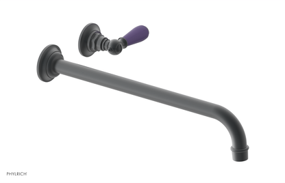 JAMESTOWN Single Handle Wall Lavatory Set - 14" Spout with "Purple" Accents 165-16-14