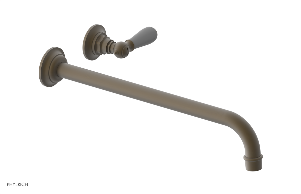 JAMESTOWN Single Handle Wall Lavatory Set - 14" Spout with "Grey" Accents 165-16-14