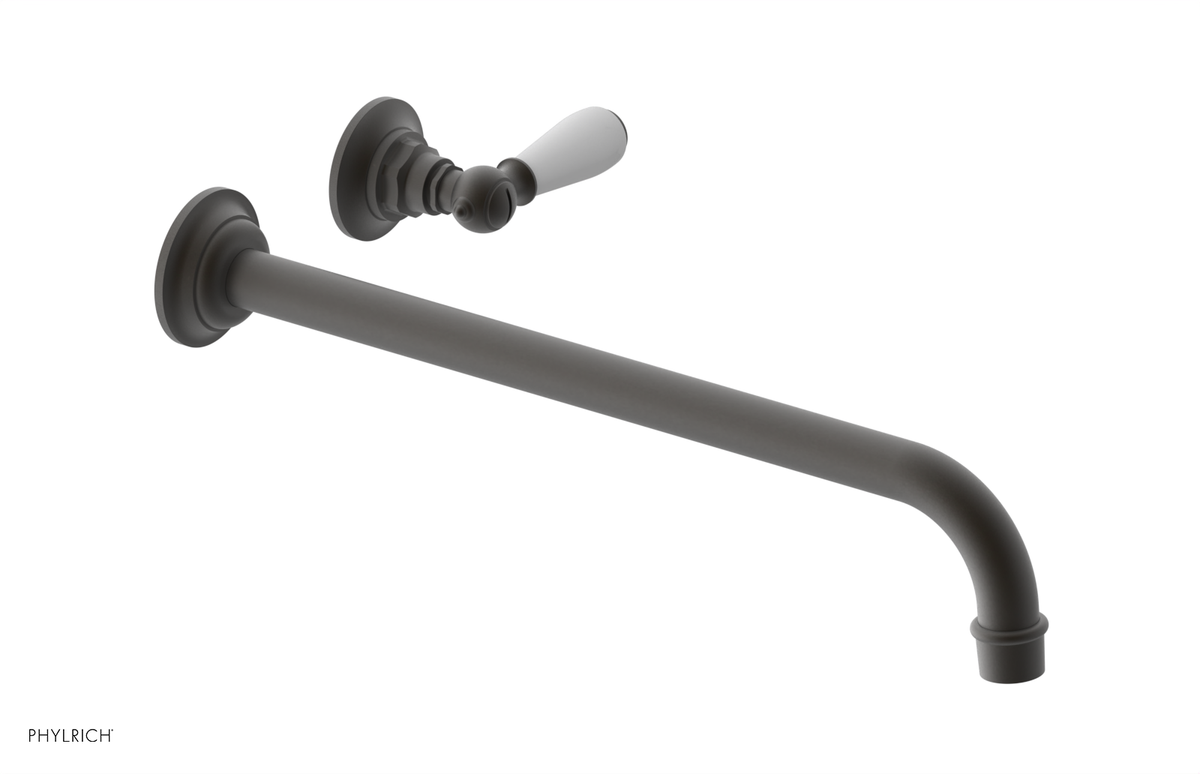 JAMESTOWN Single Handle Wall Lavatory Set - 14" Spout with "White" Accents 165-16-14
