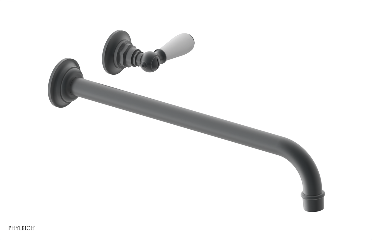 JAMESTOWN Single Handle Wall Lavatory Set - 14" Spout with "White" Accents 165-16-14