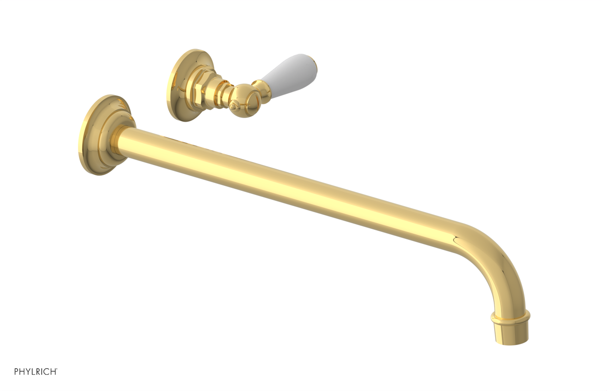 JAMESTOWN Single Handle Wall Lavatory Set - 14" Spout with "White" Accents 165-16-14