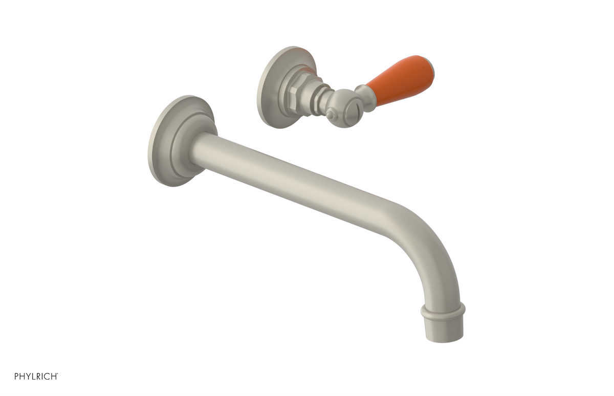 JAMESTOWN Single Handle Wall Lavatory Set with "Orange" Accents 165-16