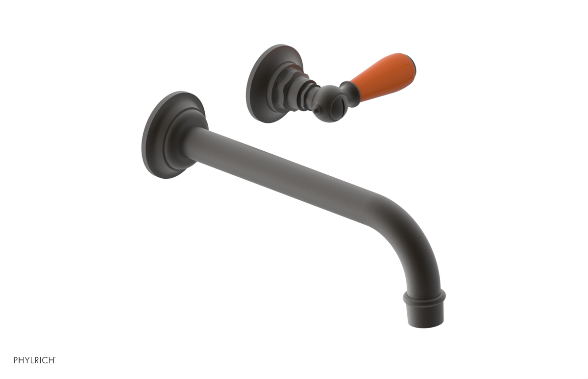 JAMESTOWN Single Handle Wall Lavatory Set with "Orange" Accents 165-16