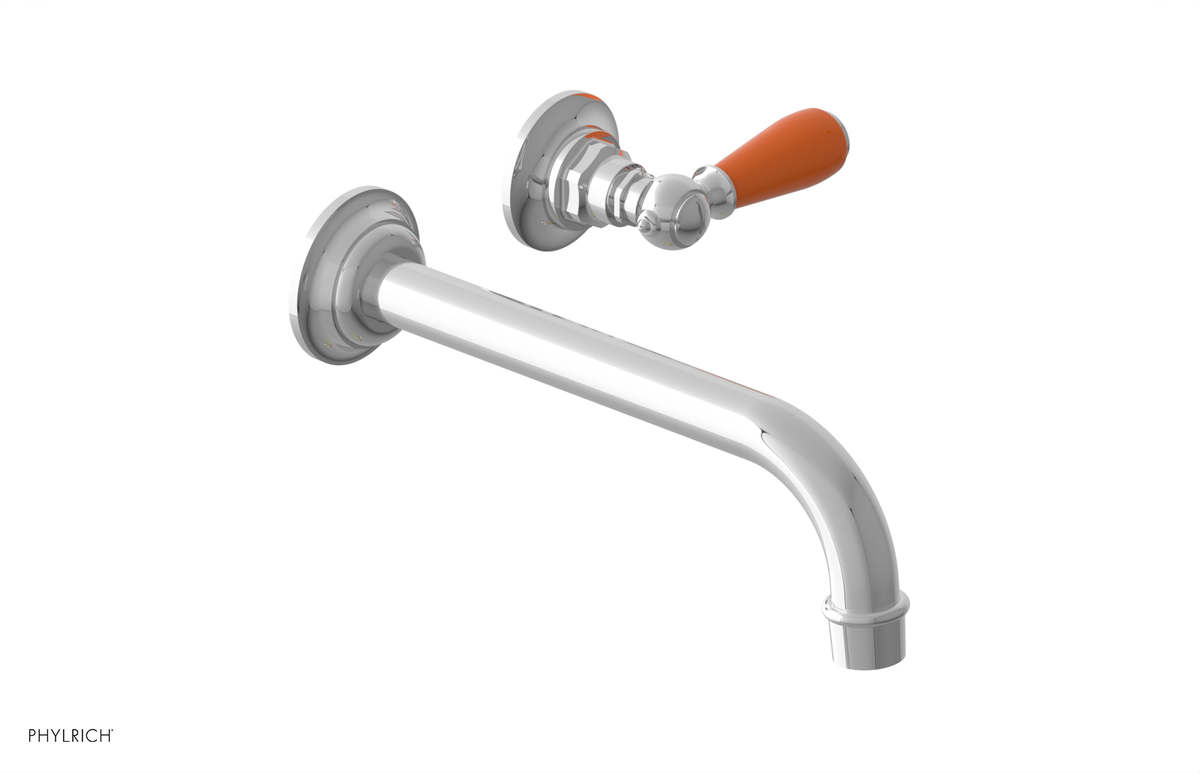 JAMESTOWN Single Handle Wall Lavatory Set with "Orange" Accents 165-16