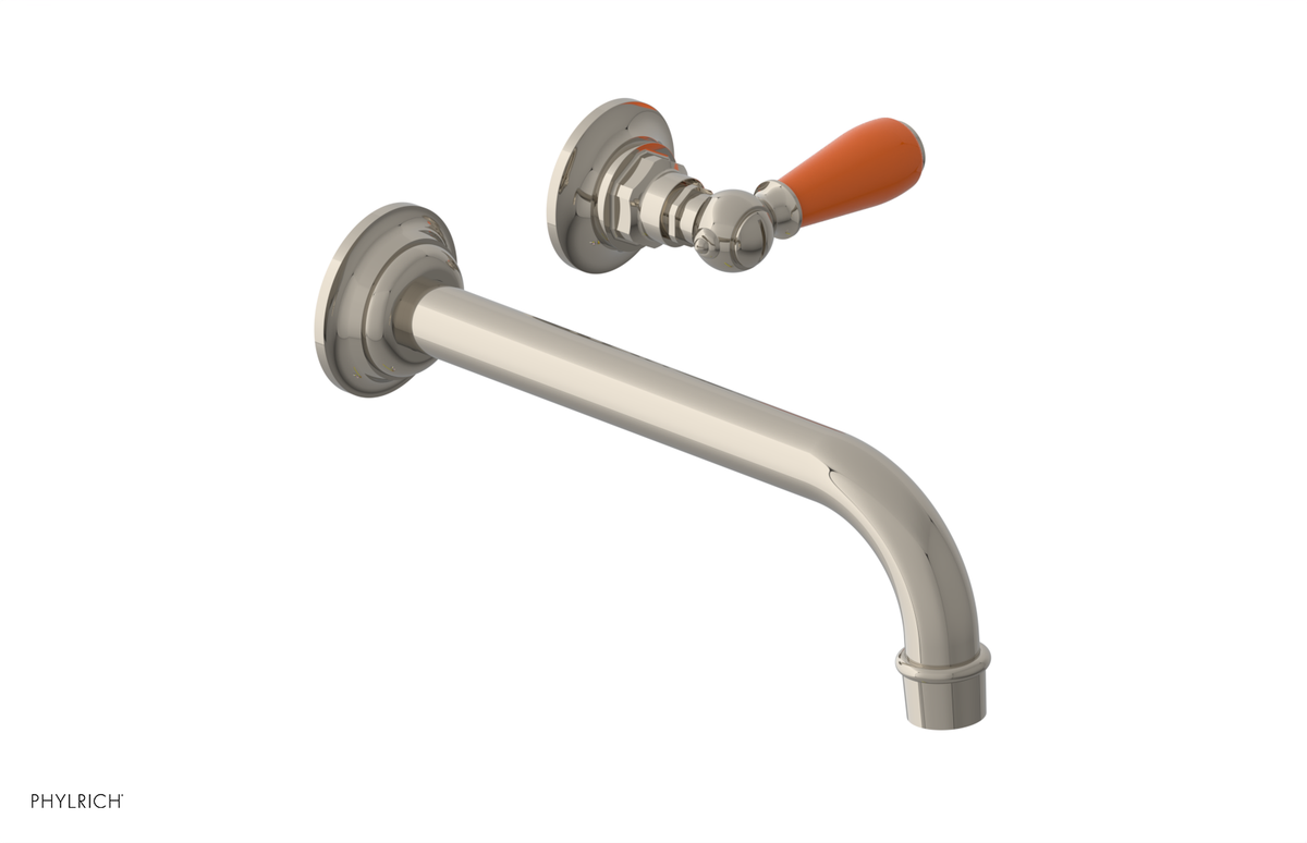 JAMESTOWN Single Handle Wall Lavatory Set with "Orange" Accents 165-16