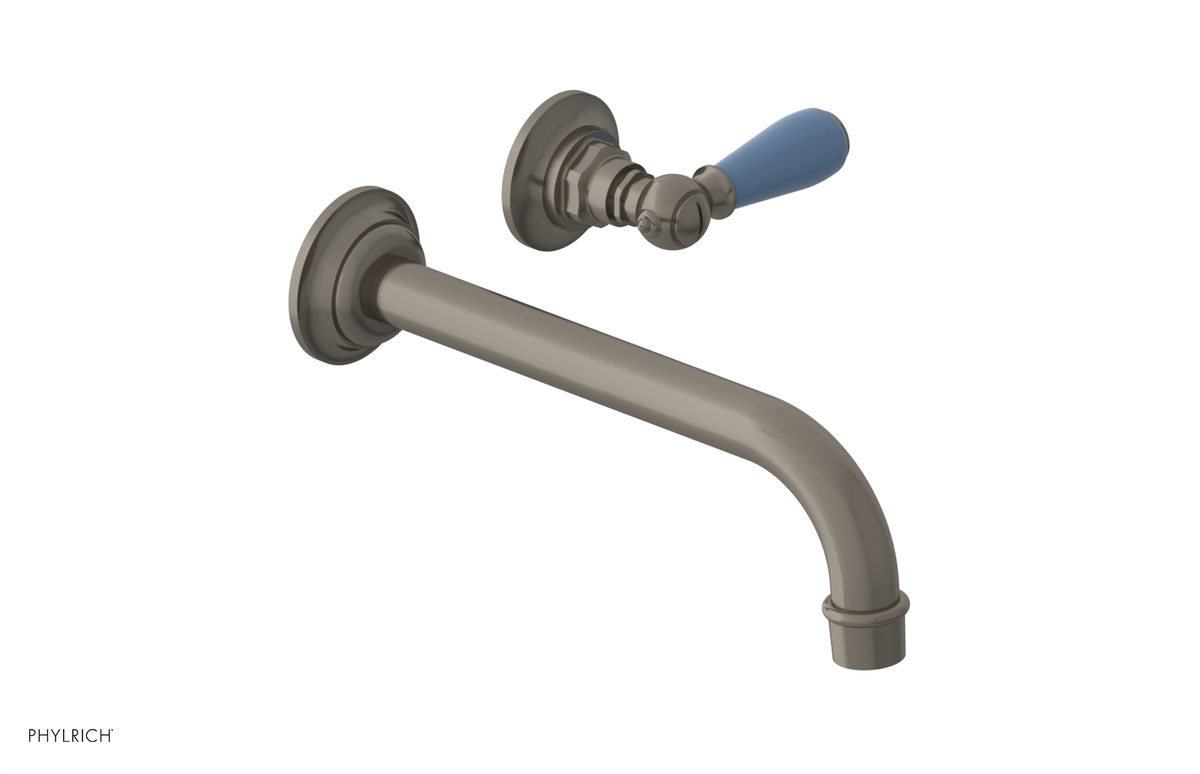 JAMESTOWN Single Handle Wall Lavatory Set with "Light Blue" Accents 165-16