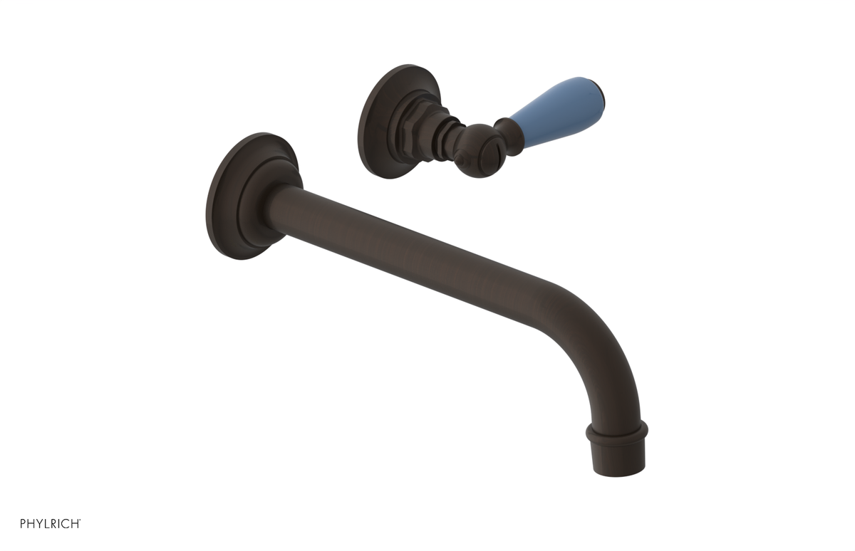 JAMESTOWN Single Handle Wall Lavatory Set with "Light Blue" Accents 165-16