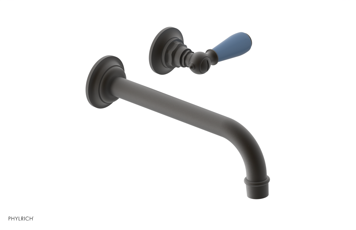 JAMESTOWN Single Handle Wall Lavatory Set with "Light Blue" Accents 165-16