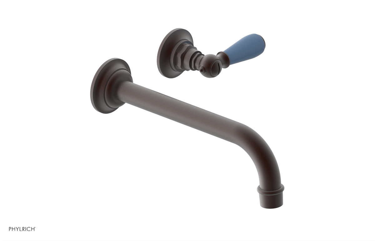 JAMESTOWN Single Handle Wall Lavatory Set with "Light Blue" Accents 165-16
