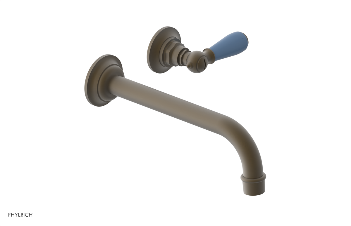 JAMESTOWN Single Handle Wall Lavatory Set with "Light Blue" Accents 165-16