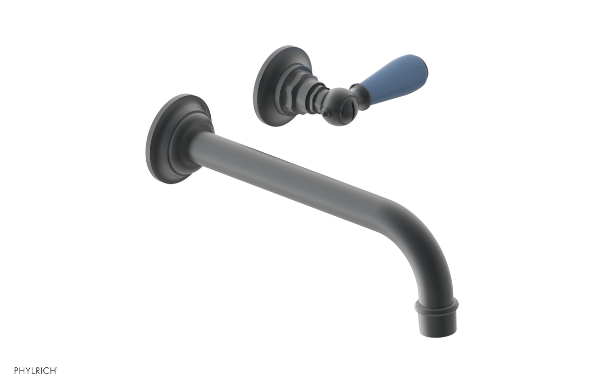 JAMESTOWN Single Handle Wall Lavatory Set with "Light Blue" Accents 165-16
