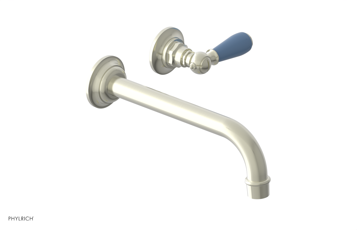 JAMESTOWN Single Handle Wall Lavatory Set with "Light Blue" Accents 165-16