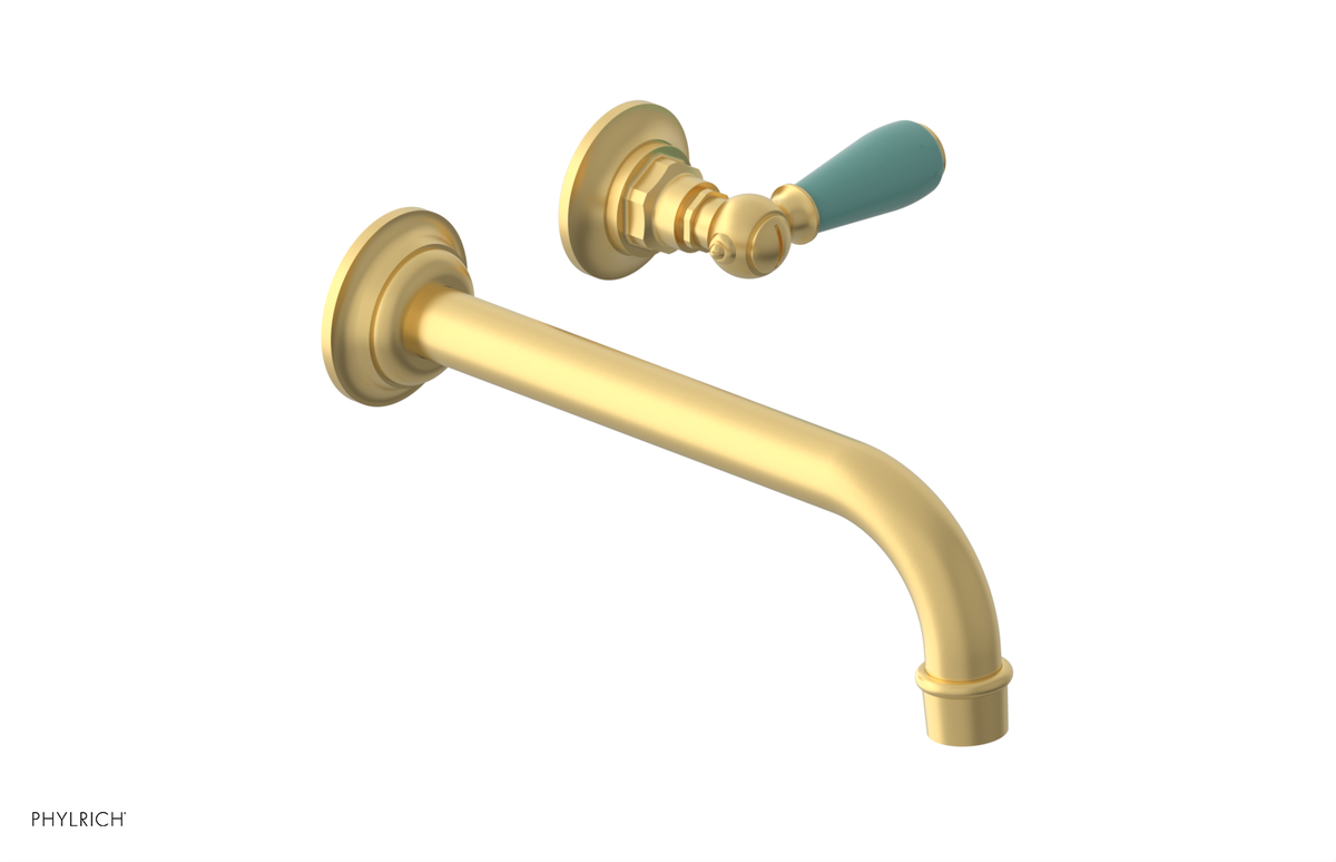 JAMESTOWN Single Handle Wall Lavatory Set with "Turqoise" Accents 165-16