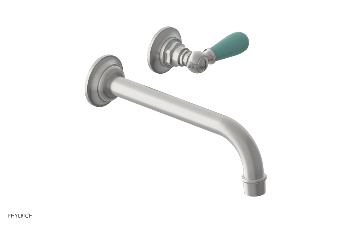 JAMESTOWN Single Handle Wall Lavatory Set with "Turqoise" Accents 165-16