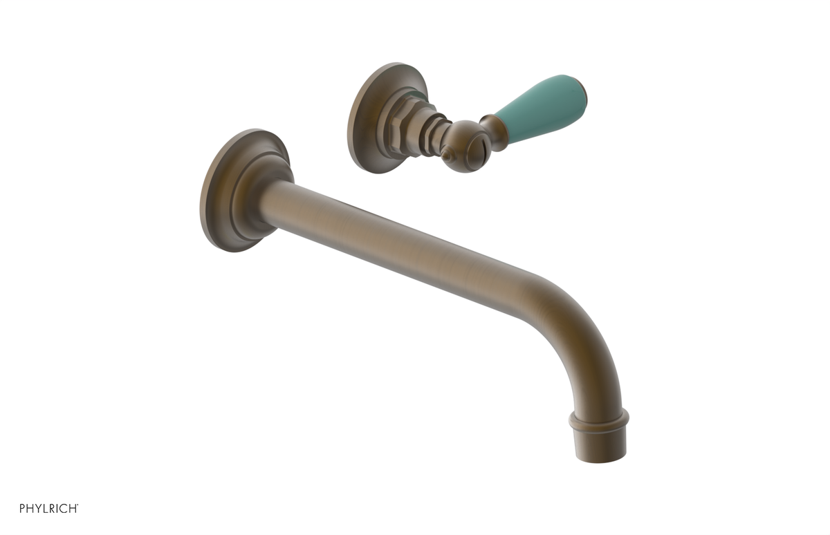 JAMESTOWN Single Handle Wall Lavatory Set with "Turqoise" Accents 165-16