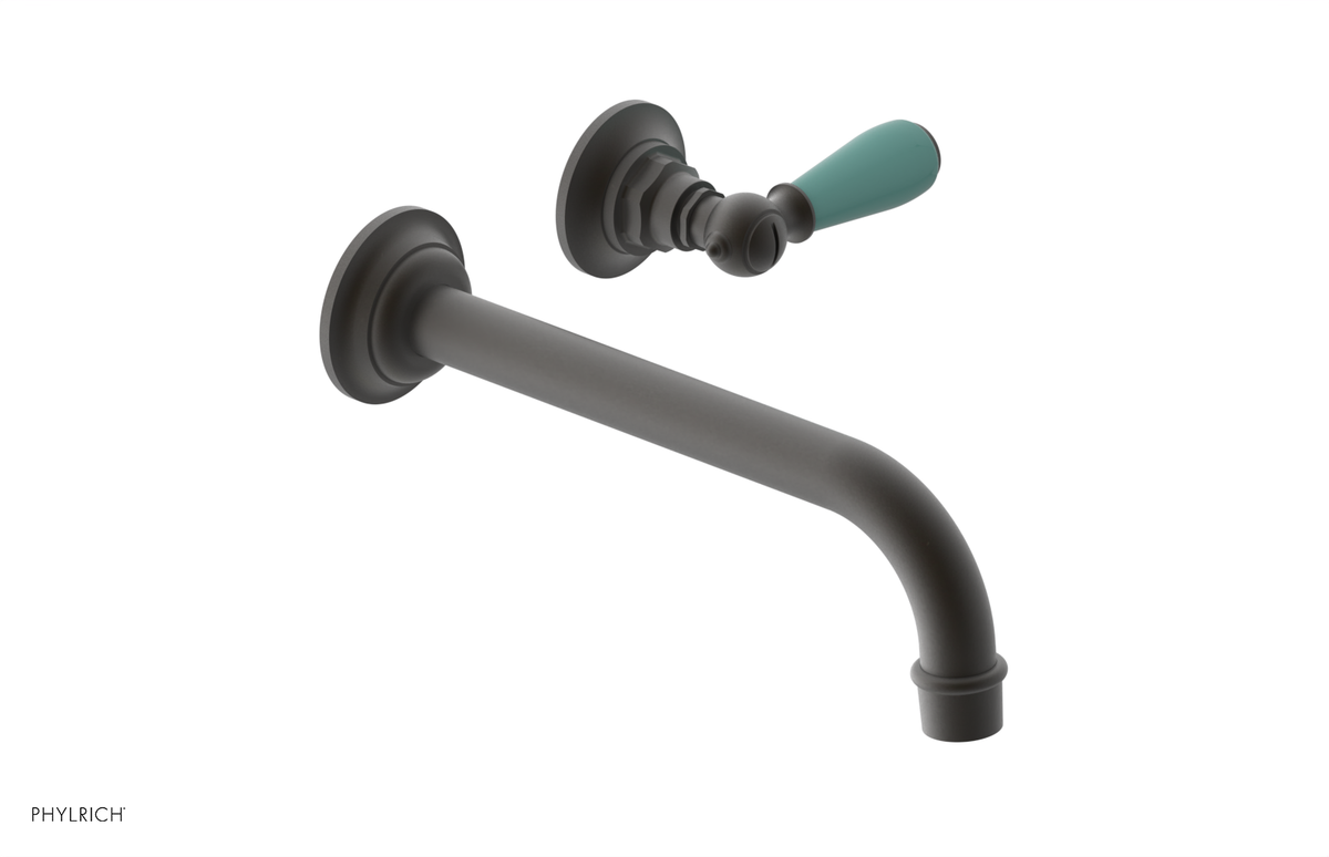 JAMESTOWN Single Handle Wall Lavatory Set with "Turqoise" Accents 165-16