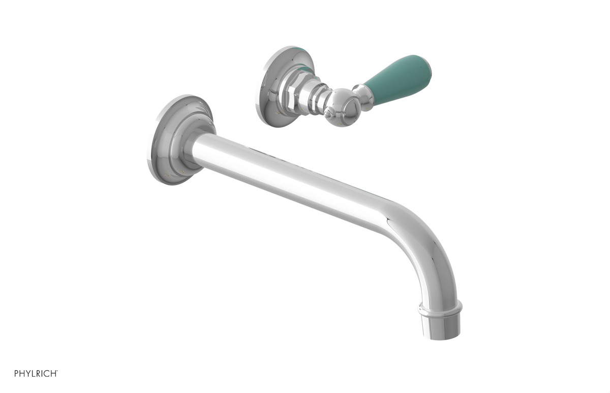 JAMESTOWN Single Handle Wall Lavatory Set with "Turqoise" Accents 165-16